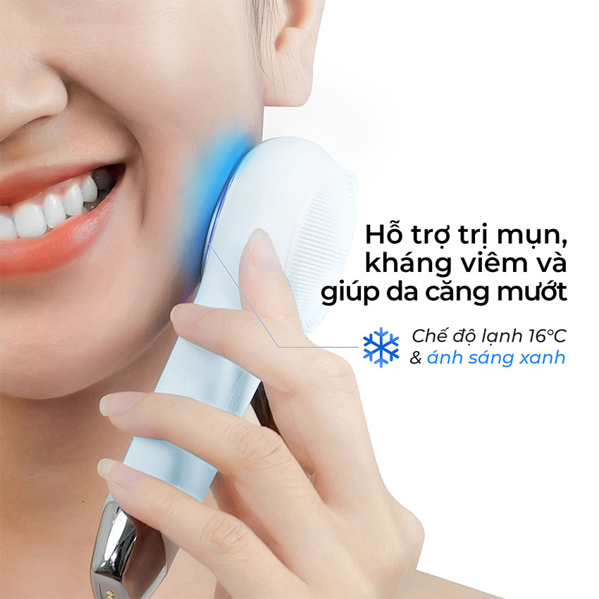 Máy Rửa Mặt Massage Tích Hợp Liệu Pháp Ánh Sáng Và Nhiệt Halio Multi-task Cleansing & Massaging Device with Red Blue Light Therapy 5 in 1 - Màu Hồng 3