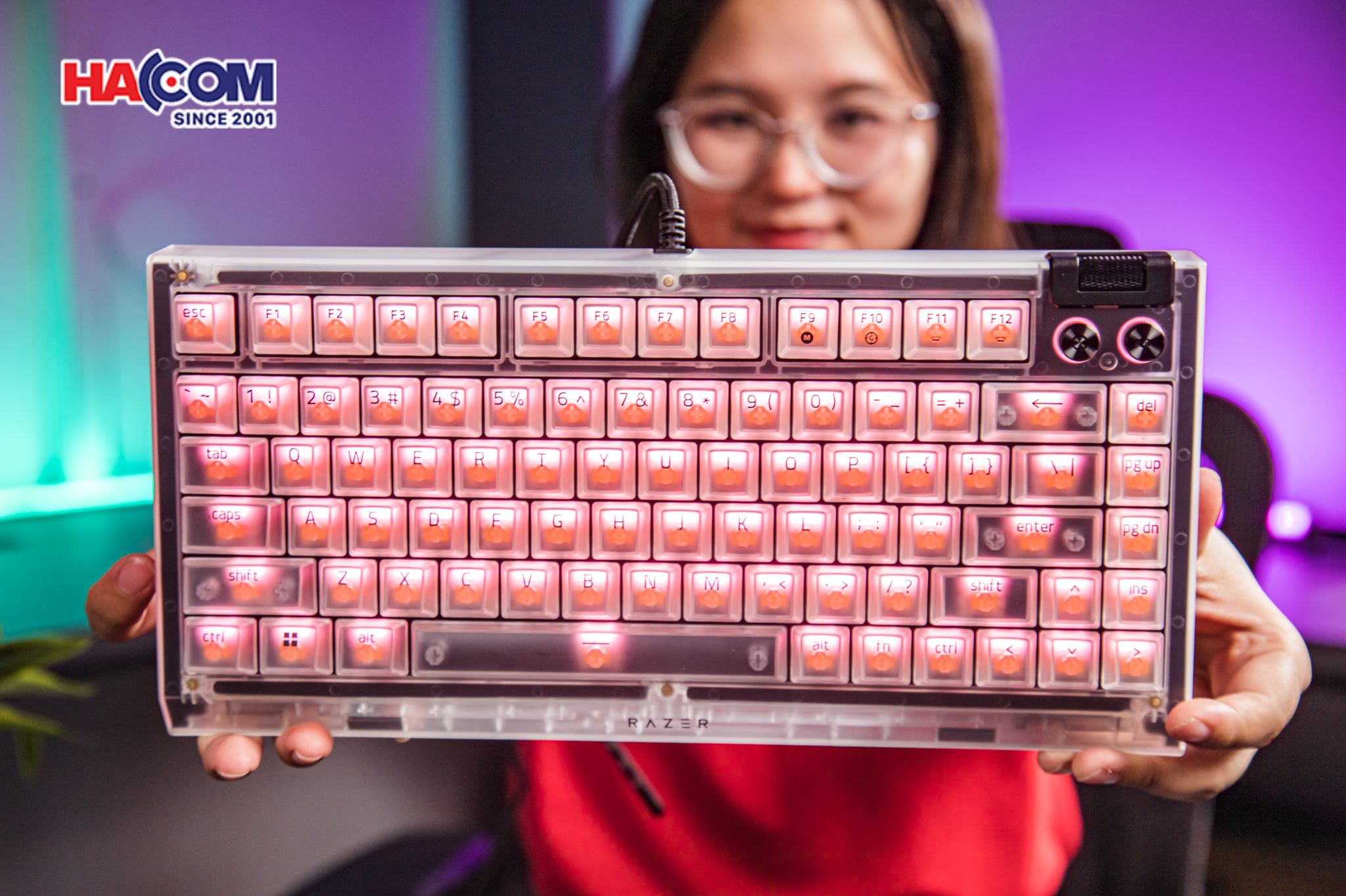 Bàn phím Razer BlackWidow V4 75% - Phantom White Edition 19