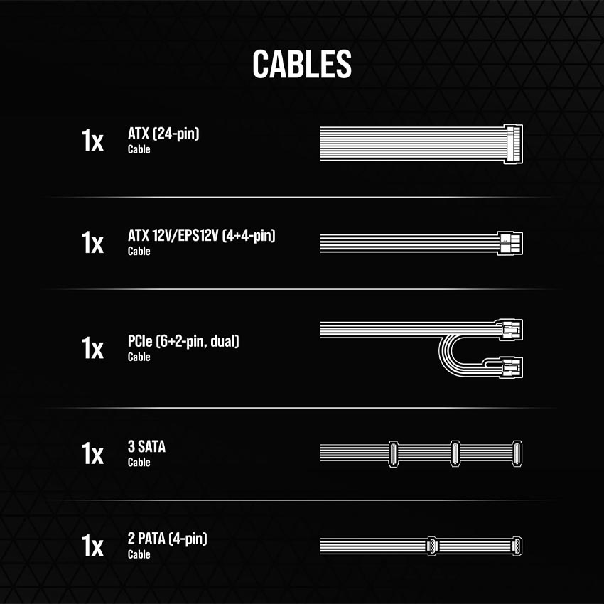 Nguồn máy tính Corsair CX550 (80 Plus Bronze/ Màu Đen) - Hình 7