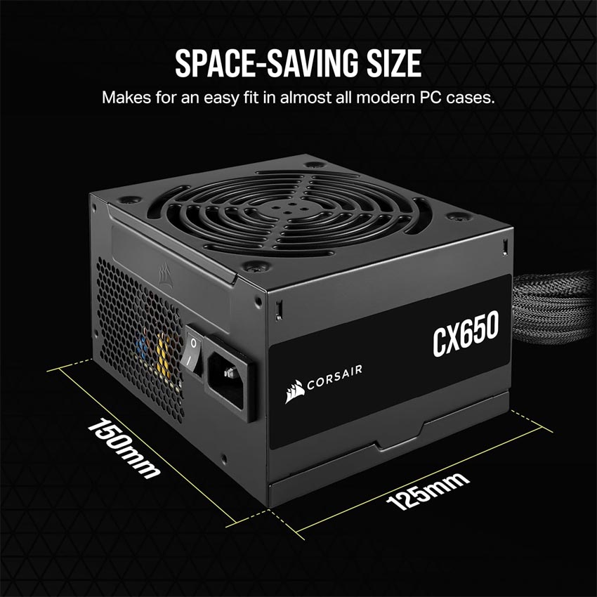 Nguồn máy tính Corsair CX650 (80 Plus Bronze/ Màu Đen) - Hình 6