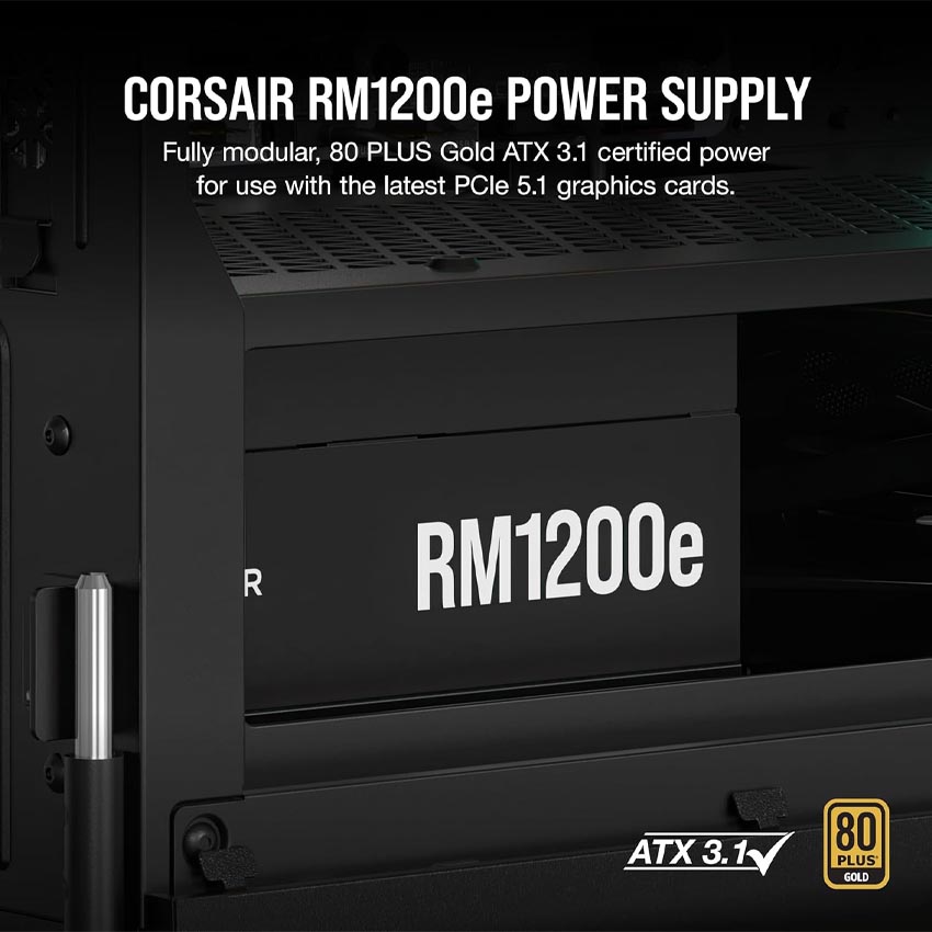 Nguồn máy tính Corsair RM1200e ATX 3.1 - 1200W (80 Plus Gold/ Màu Đen) - Hình 6