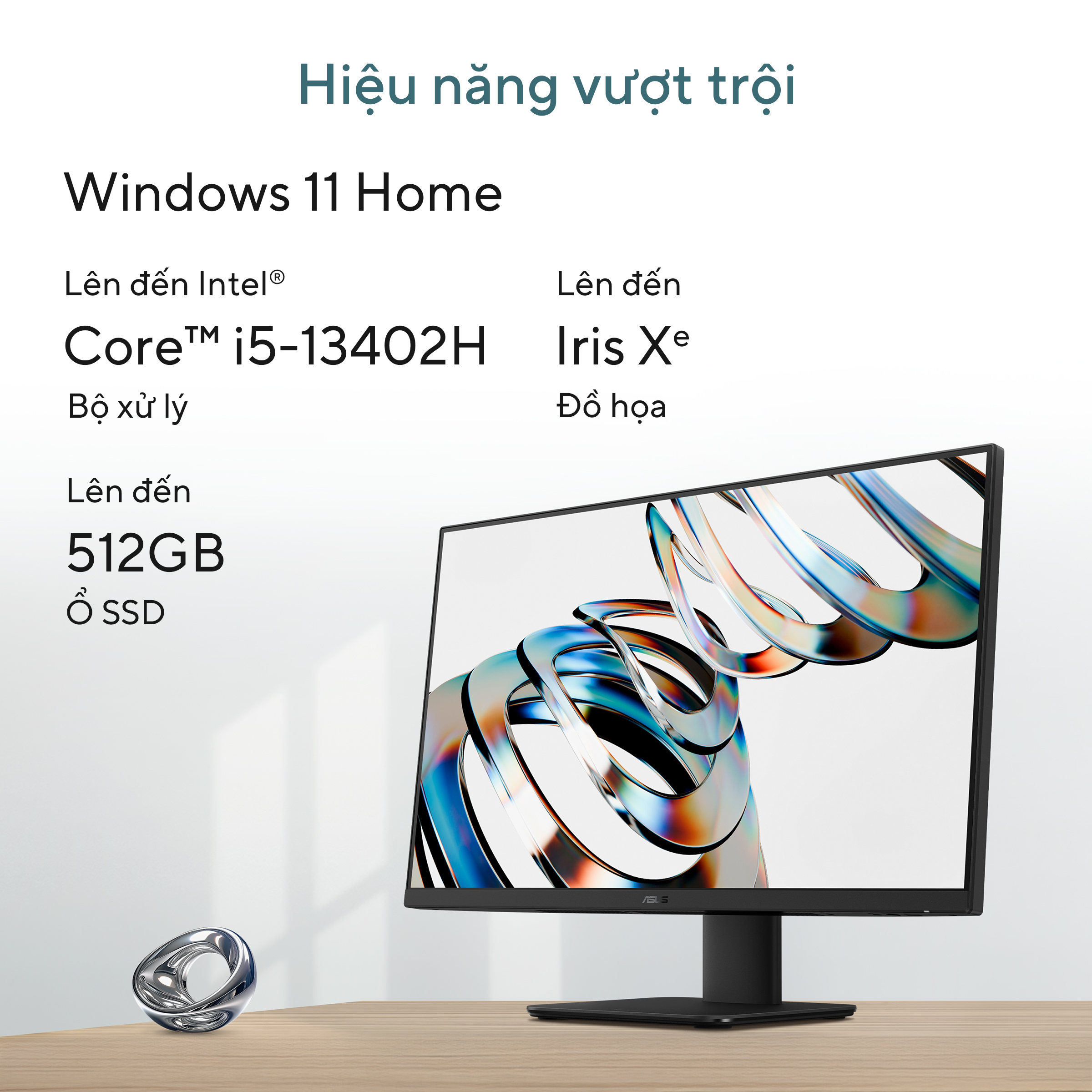 PC All in one Asus V440VAK-WPC406W (Core 3-100U/ 8GD5/ 512G/ 23.8 FHD 100Hz/ CAM/ MIC/ W6E/ BT/ WL_K - Hình 7