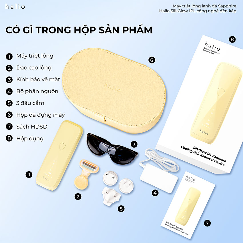 Máy Triệt Lông Lạnh Halio SilkGlow IPL Sapphire Cooling Hair Removal Device 4
