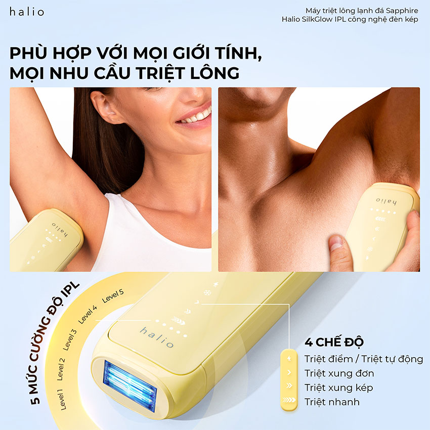 Máy Triệt Lông Lạnh Halio SilkGlow IPL Sapphire Cooling Hair Removal Device 5