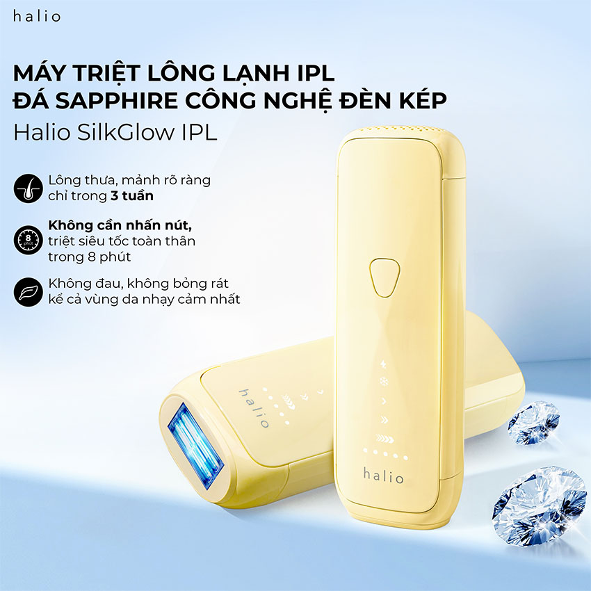 Máy Triệt Lông Lạnh Halio SilkGlow IPL Sapphire Cooling Hair Removal Device 10
