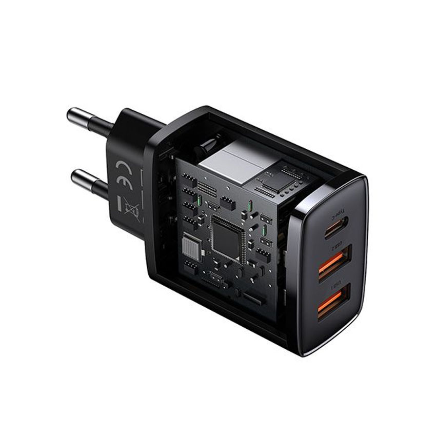 Sạc nhanh hiệu Baseus Compact 2U+C 30W EU - Màu đen 1