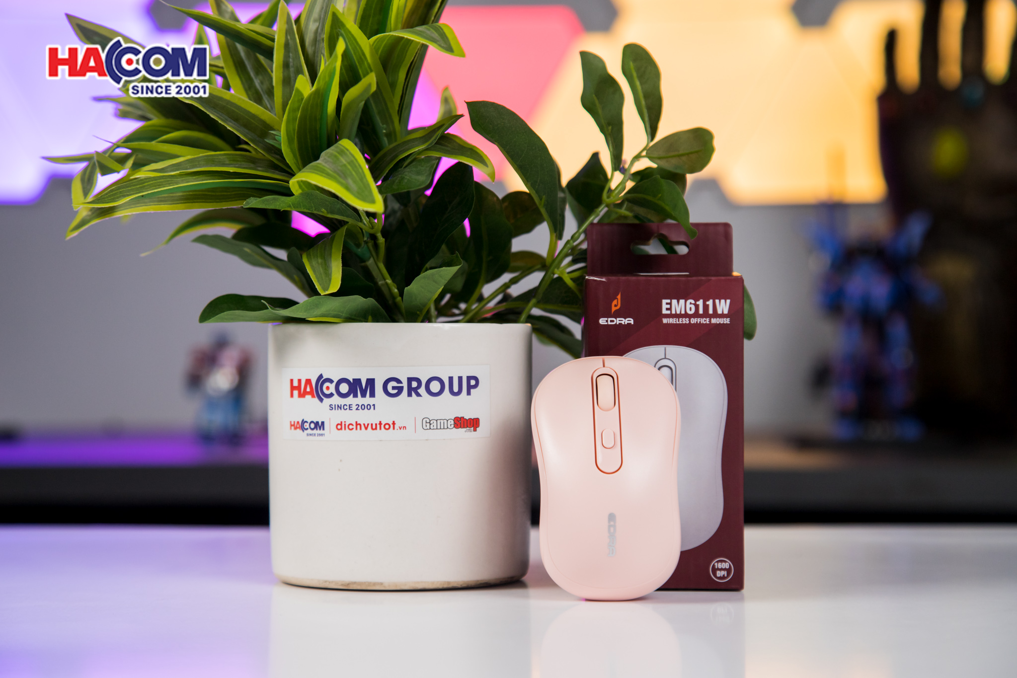 Chuột không dây Edra EM611W - Màu Hồng 2