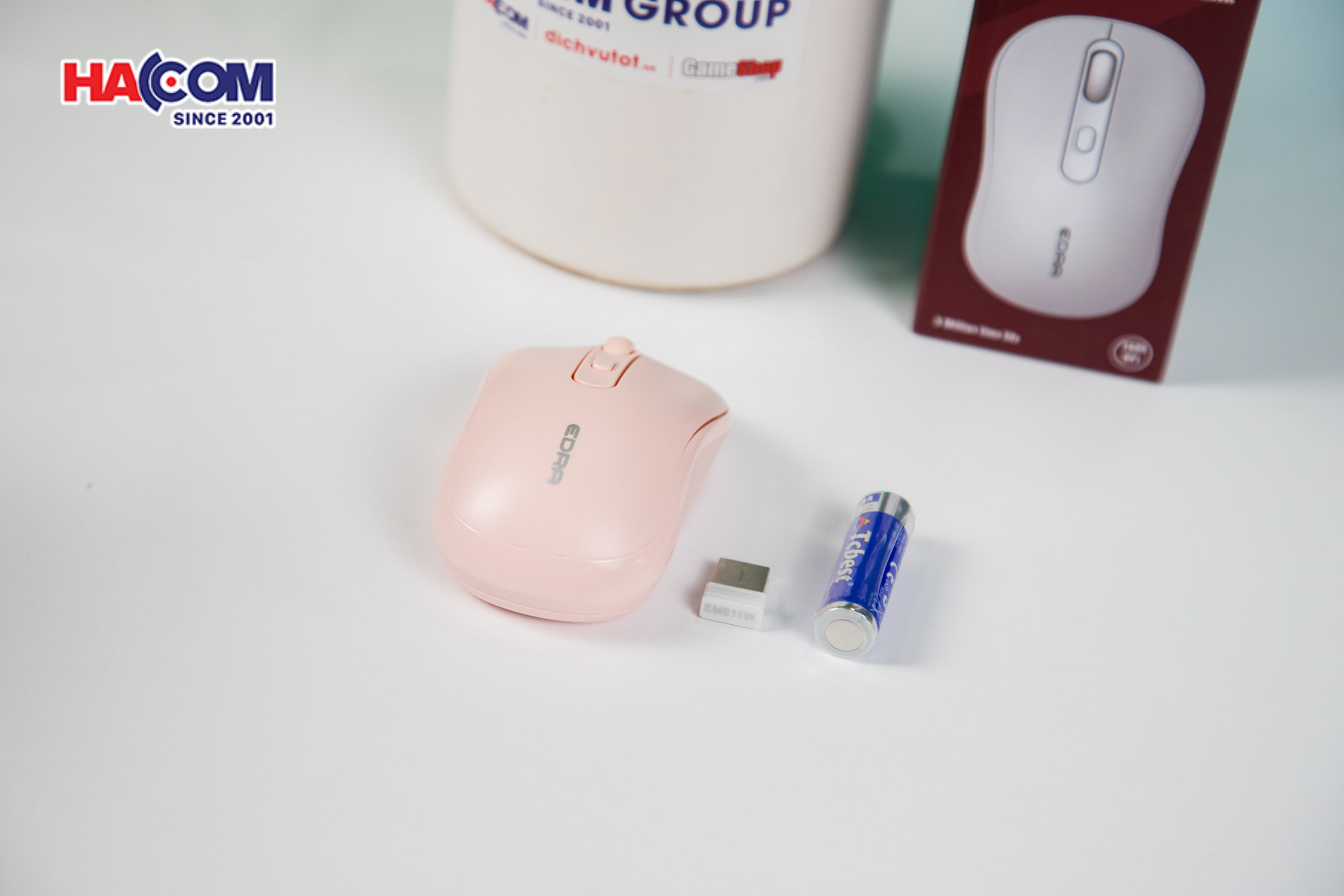 Chuột không dây Edra EM611W - Màu Hồng 3