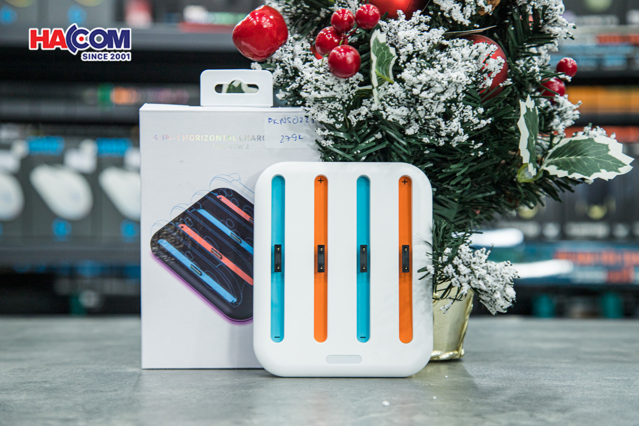 Dock sạc 4 ngăn có dây cho Joy-con Swich 2 màu trắng JYS-NS2303 10