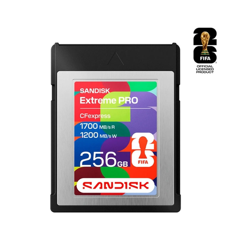 Thẻ nhớ SanDisk CFexpress Type B Card: FWC 2026 Edition PCIe 256GB Flashdrives 1700MB/s(R) / 1200MB/s(W) -SDCFE-256G-GF4NN chính hãng