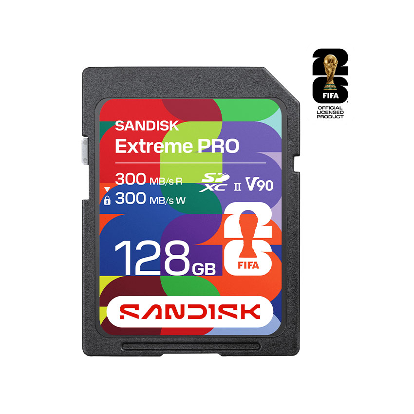 Thẻ nhớ SanDisk SD UHS-II Card: FWC 2026 Edition UHS-II 128GB SD 300MB/s(R) / 300MB/s(W) SDSDXDM-128 - Hình 1