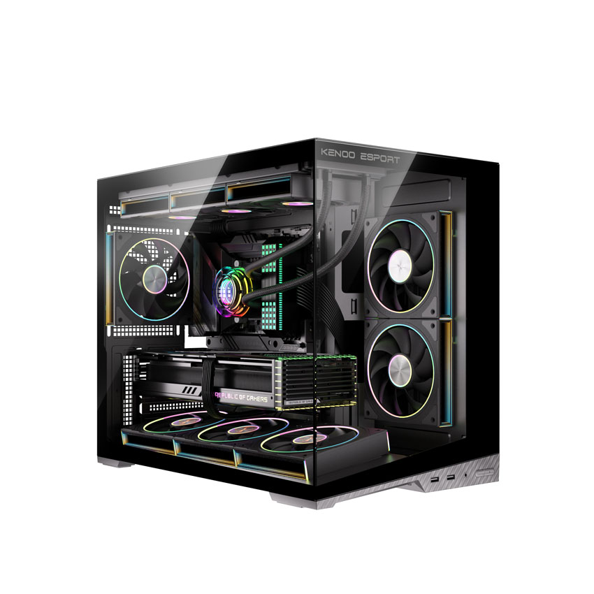 Vỏ case KENOO ESPORT MCK600 - Đen (m-ATX/0 fan) chính hãng