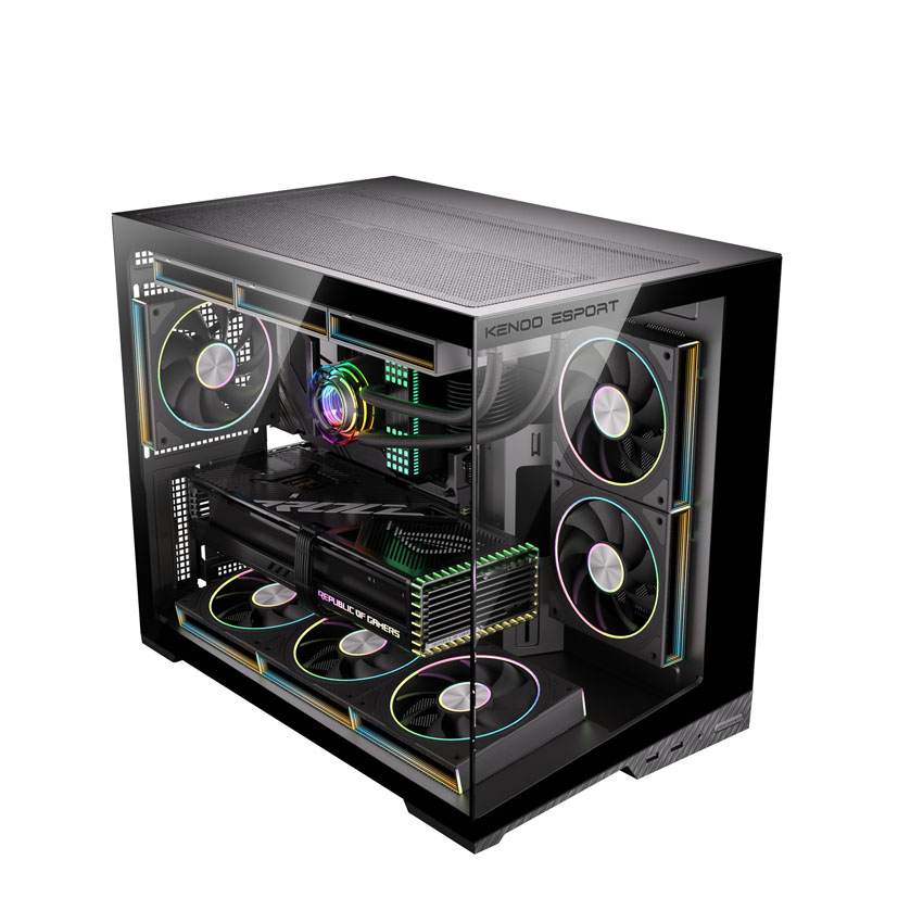 Vỏ case KENOO ESPORT MCK600 - Đen (m-ATX/0 fan) - Hình 3