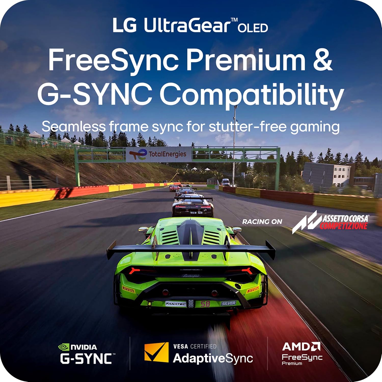 Sản phẩm hỗ trợ đầy đủ AMD FreeSync Premium và NVIDIA G-Sync Compatible, đảm bảo trải nghiệm mượt mà không xé hình hay giật lag.
