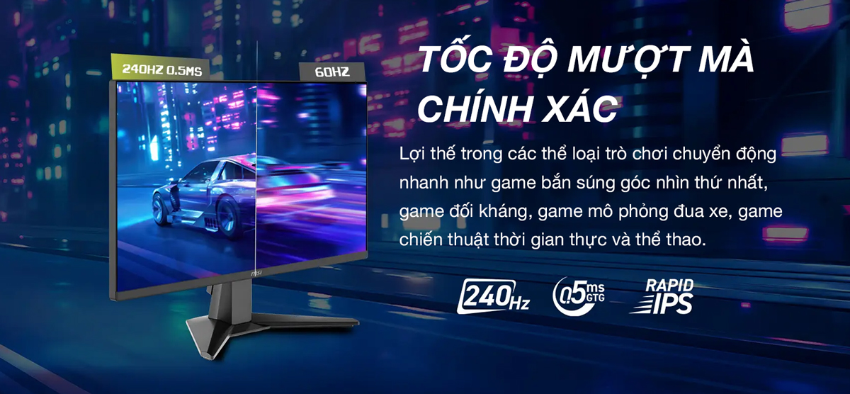 Với tần số quét 240Hz, MAG 272F X24 tỏa sáng trong các tựa game FPS, MOBA 