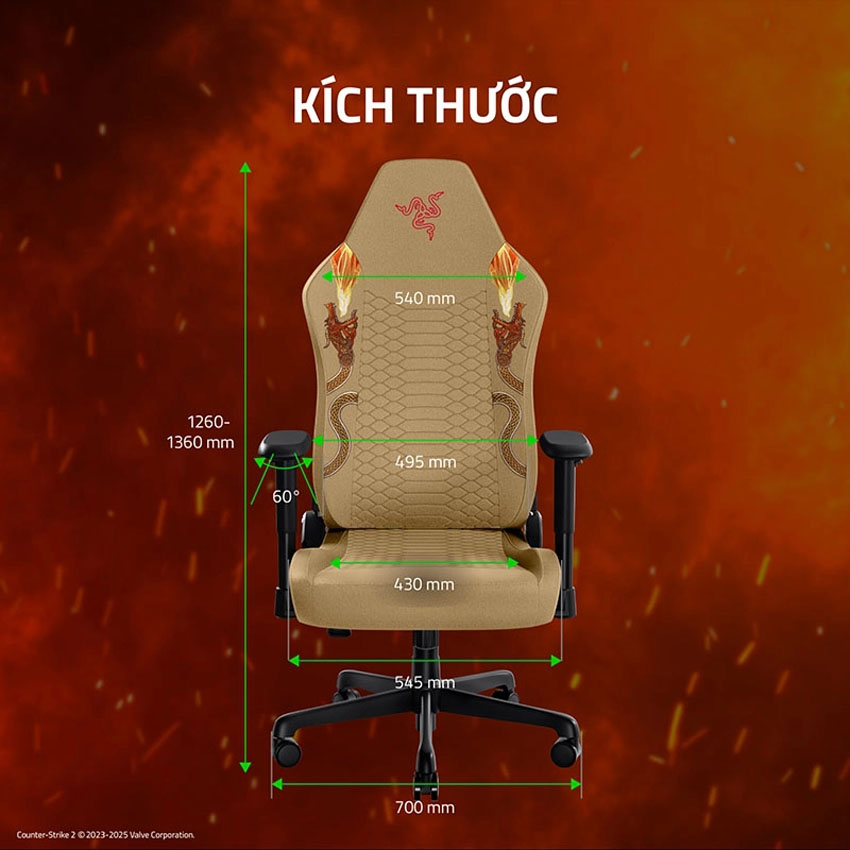 Ghế game RAZER ISKUR V2 X CS2 Counter-Strike 2 Edition 1