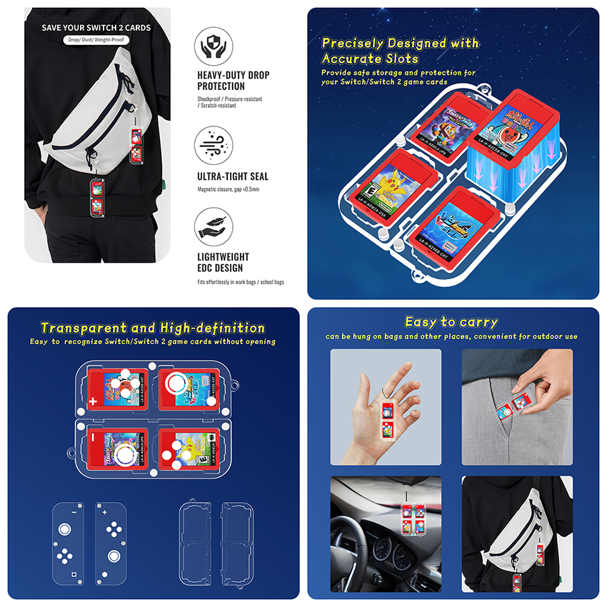 Bộ ốp bảo vệ trong suốt 5 in 1 cho Nintendo Switch 2 JYS-NS2329 6