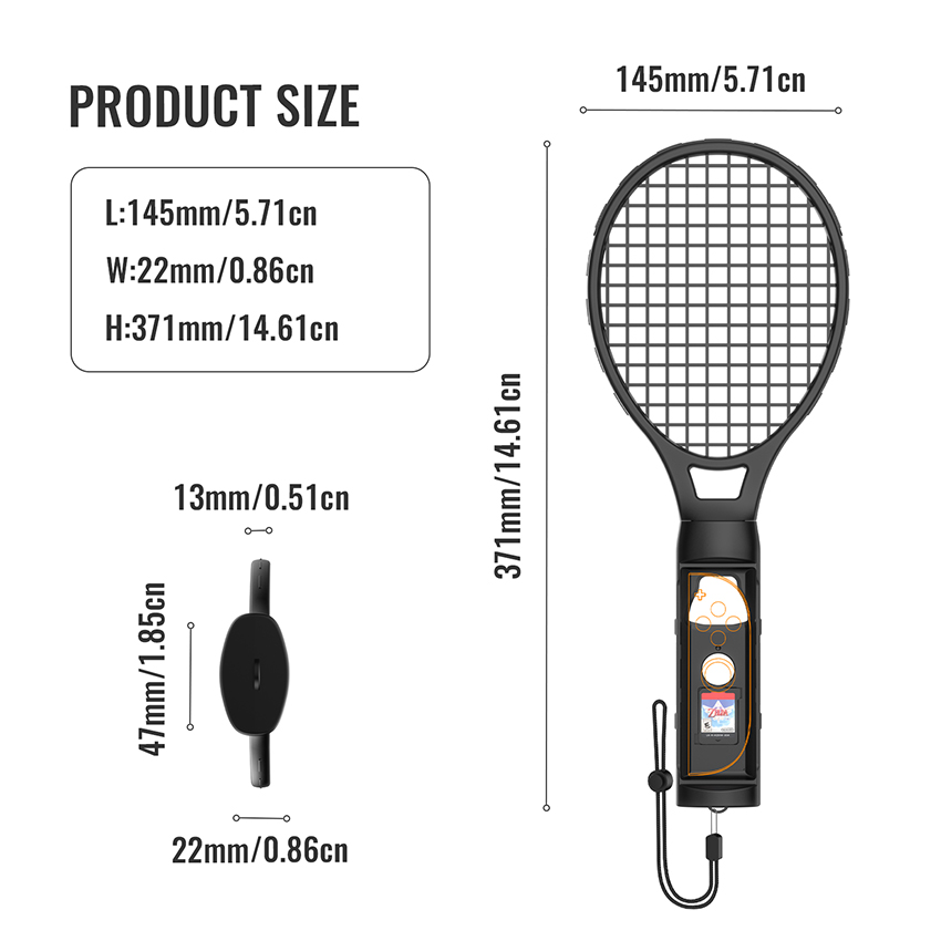 gay choi tenis racket for joy con switch 2 mau den jys ns2266 2