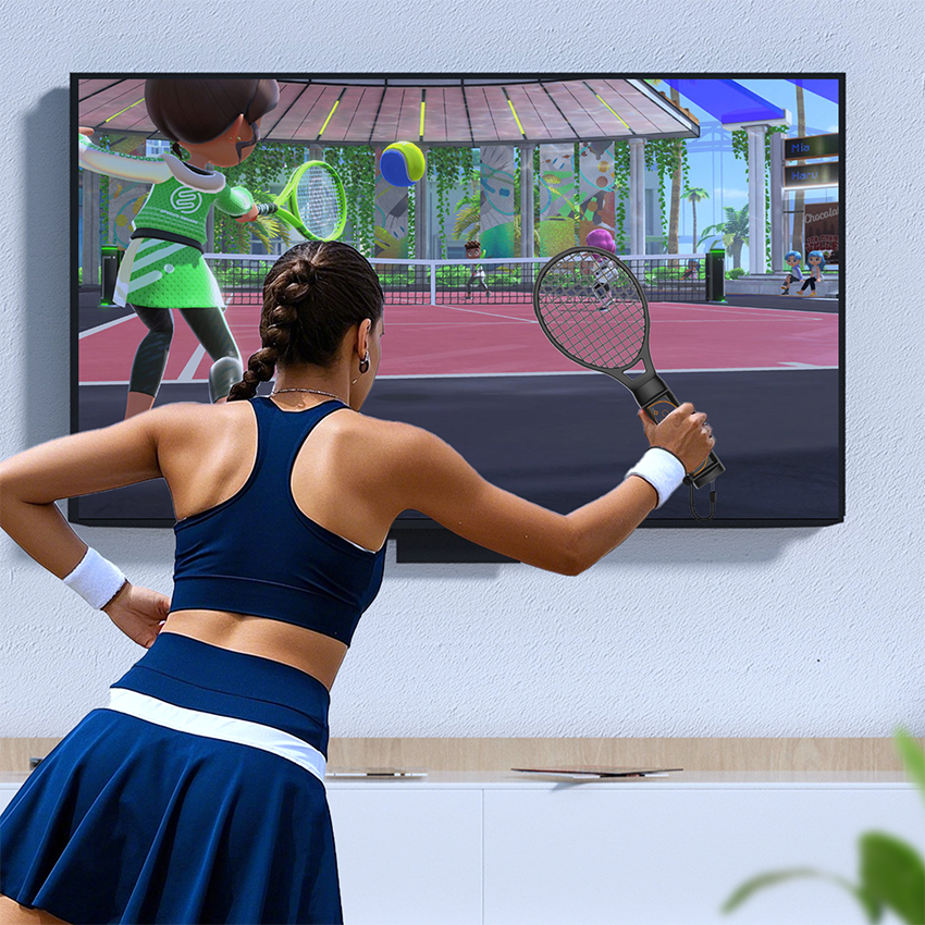 gay choi tenis racket for joy con switch 2 mau den jys ns2266 3