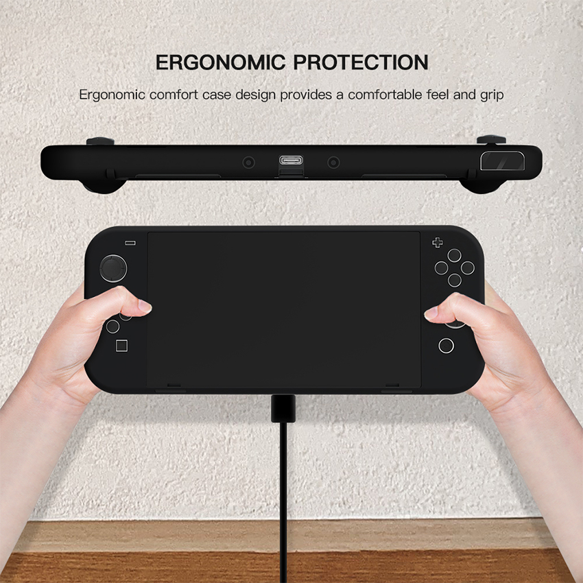 Ốp lưng silicone case bảo vệ cho Nintendo Switch OLED màu đen JYS-NS223 1