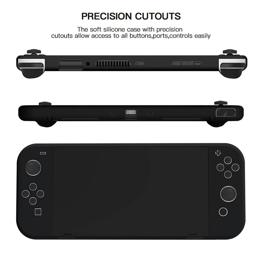 Ốp lưng silicone case bảo vệ cho Nintendo Switch OLED màu đen JYS-NS223 4