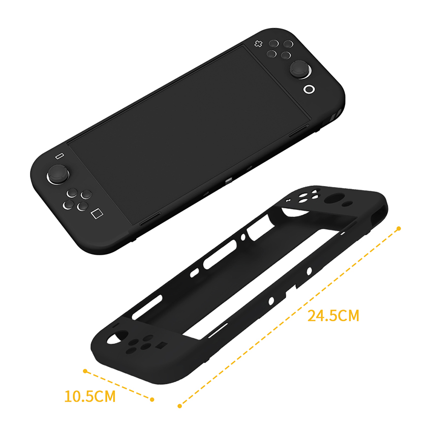 Ốp lưng silicone case bảo vệ cho Nintendo Switch OLED màu đen JYS-NS223 6