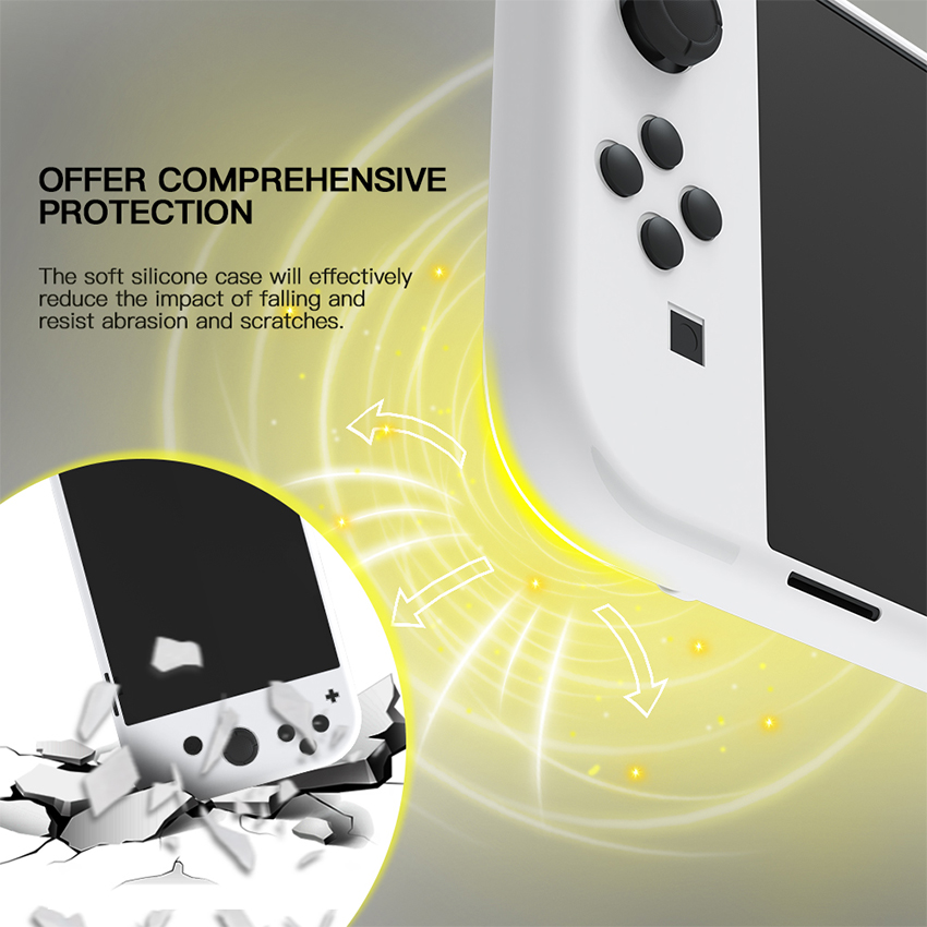 op lung silicone case bao ve cho nintendo switch oled mau trang jys ns223 5