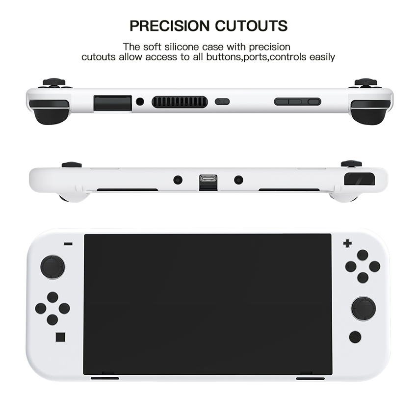 Ốp lưng silicone case bảo vệ cho Nintendo Switch OLED màu trắng JYS-NS223 1