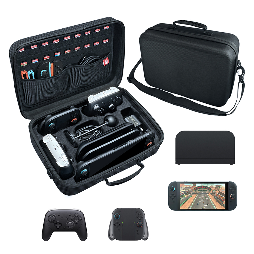 Túi đựng đa năng nhiều ngăn cao cấp cho Nintendo Switch 2 màu đen JYS-NS2323 1