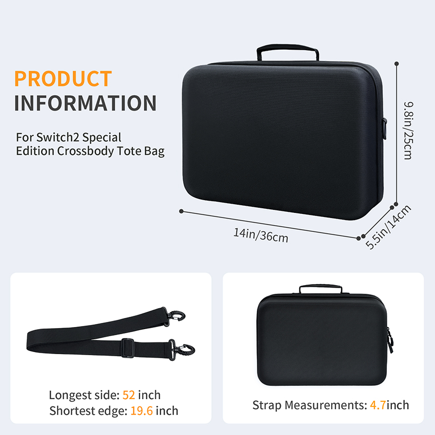 Túi đựng đa năng nhiều ngăn cao cấp cho Nintendo Switch 2 màu đen JYS-NS2323 5