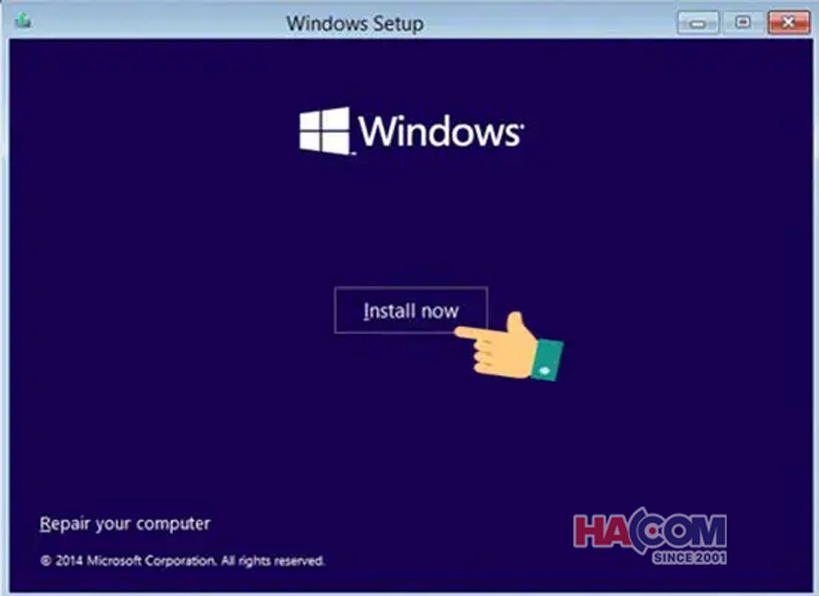 huong dan cai win 10 bang usb hacom 12