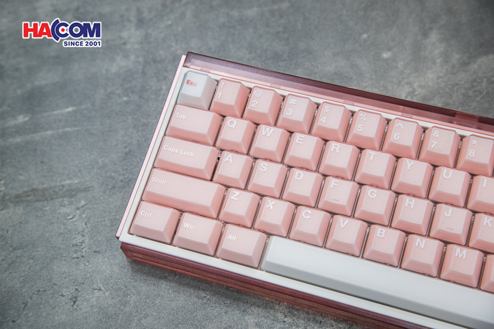 Bàn phím AKKO Ray68 Misty Pink & White 4