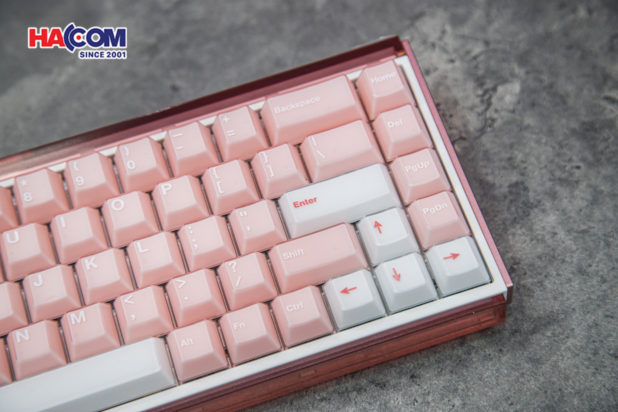 Bàn phím AKKO Ray68 Misty Pink & White 5