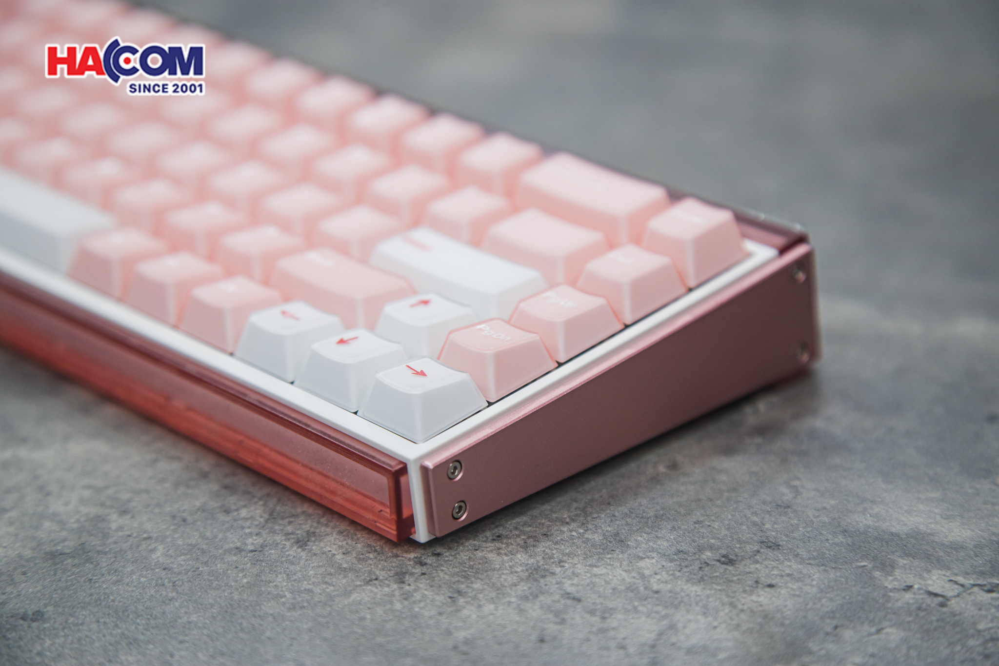 Bàn phím AKKO Ray68 Misty Pink & White 7