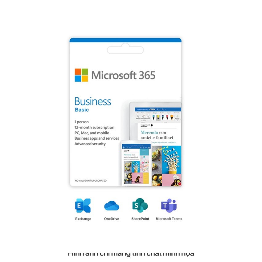 Phần mềm Microsoft 365 Business Basic (no Teams) - 12 tháng - Annually chính hãng