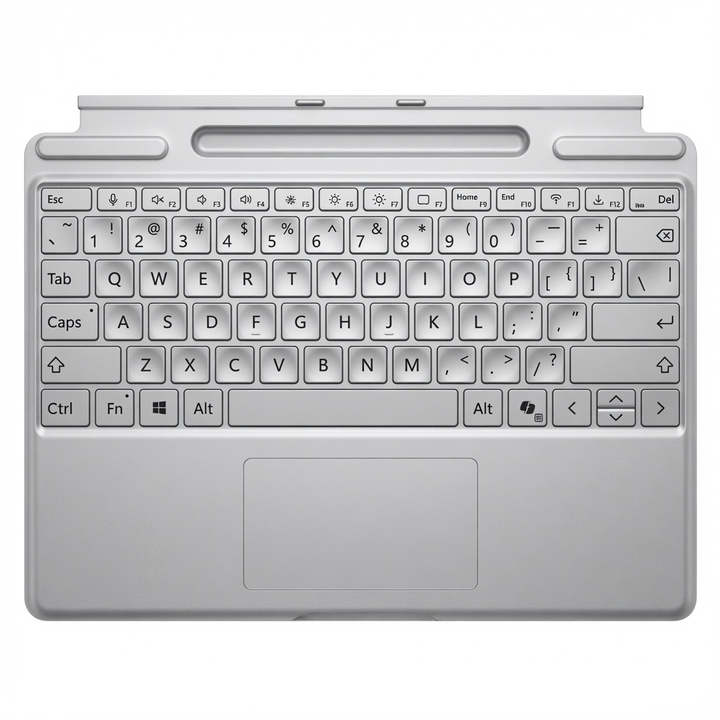 Bàn phím Microsoft Surface Pro Signature Keyboard ( For Surface Pro 2024 Copilot Key )/Có khe sạc bút kèm bút Slim 2/Màu Bạc chính hãng
