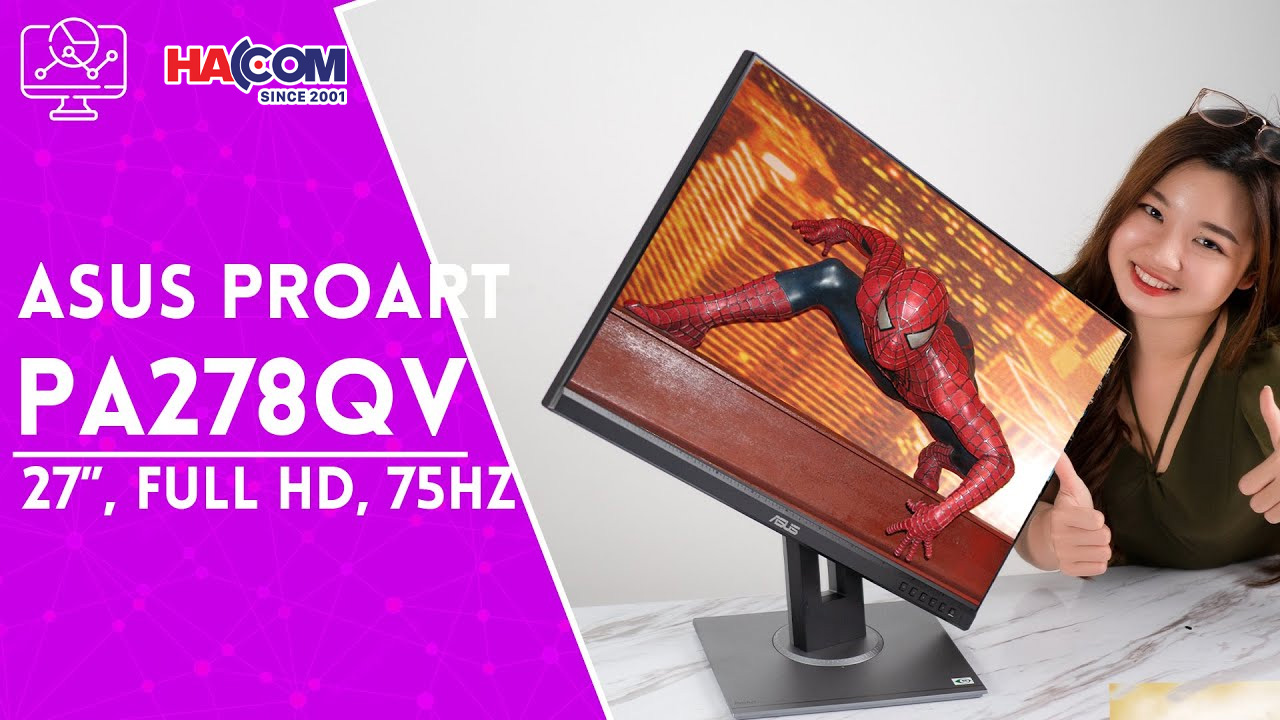 ASUS ProArt PA278QV là tổng thể cân bằng hoàn hảo giữa kích thước 27 inch và chất lượng màu chuyên nghiệp