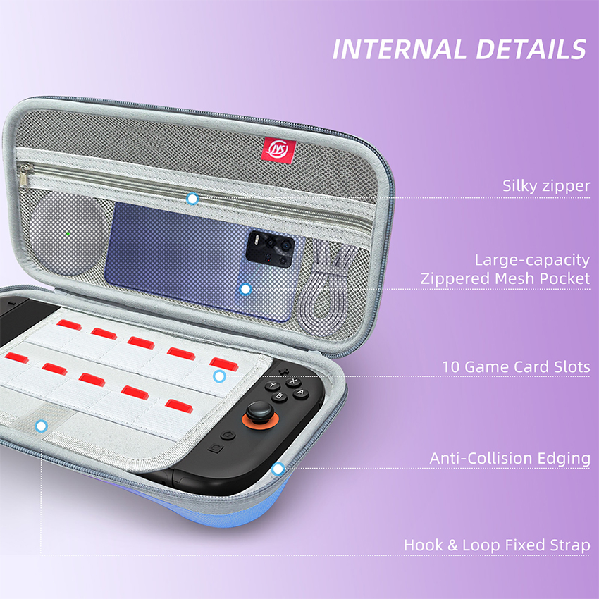 Bao đựng máy Nintendo Switch 2 màu xanh hồng JYS-NS2307 6