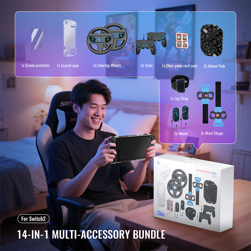 combo phu kien 14 in 1 cho nintendo switch 2 jys ns2317 4