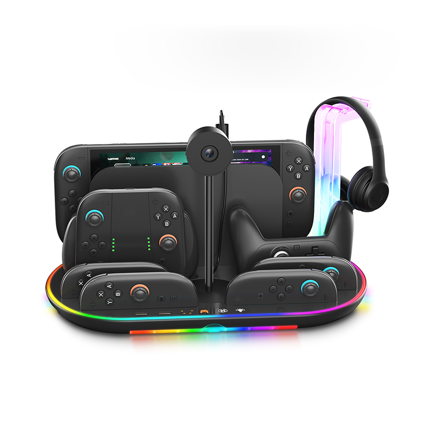 Đế sạc kiêm giá đỡ đa năng for Switch 2 màu đen JYS-NS2322 1