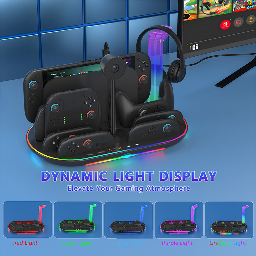 Đế sạc kiêm giá đỡ đa năng for Switch 2 màu đen JYS-NS2322 6