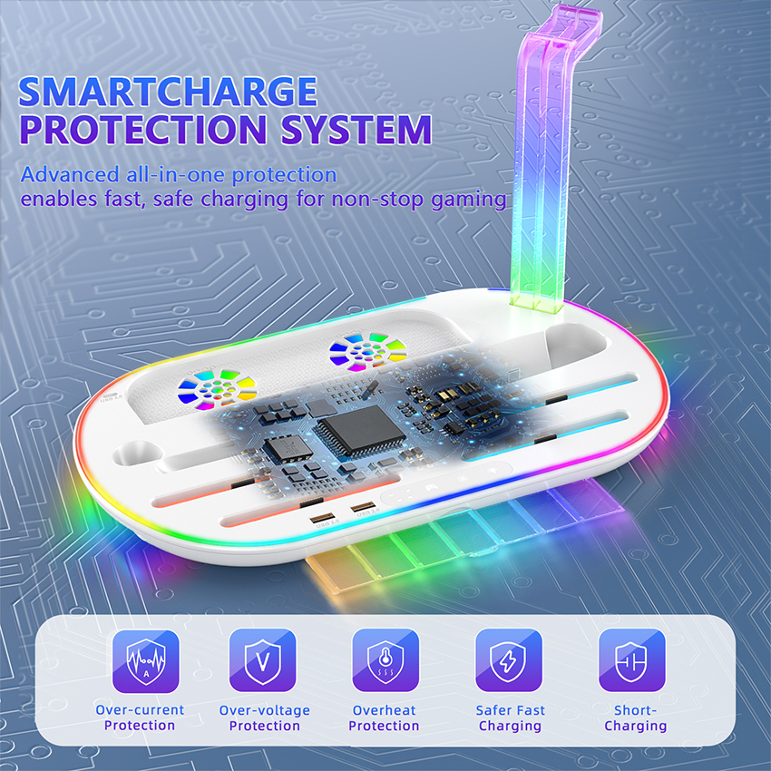 Đế sạc kiêm giá đỡ đa năng for Switch 2 màu trắng JYS-NS2322 12