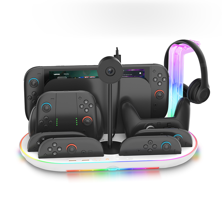 Đế sạc kiêm giá đỡ đa năng for Switch 2 màu trắng JYS-NS2322 6