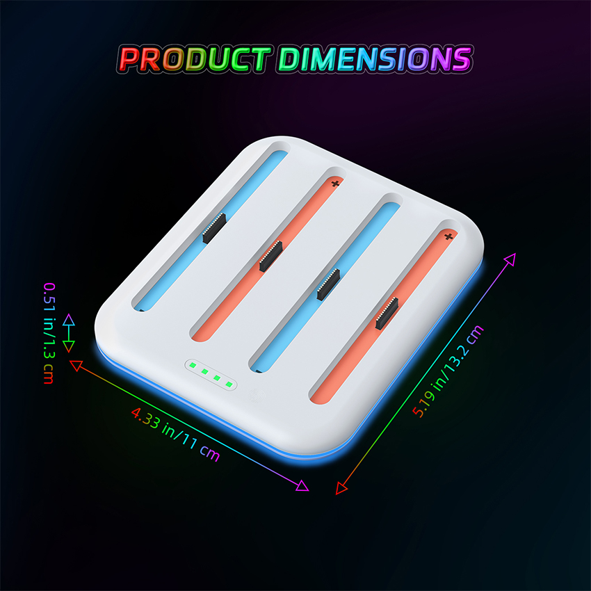 Dock sạc 4 ngăn có dây cho Joy-con Swich 2 màu trắng JYS-NS2303 7