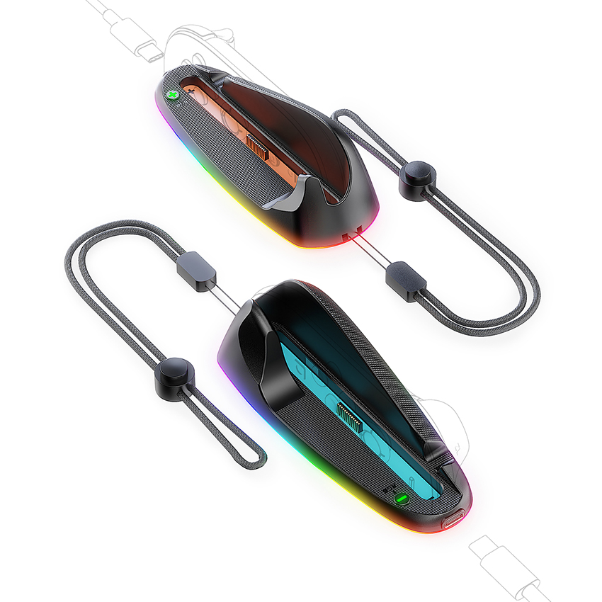 Dock sạc RGB Gaming Mouse Rechargeable Hand Grips for Switch 2 màu đen JYS-NS2320 1