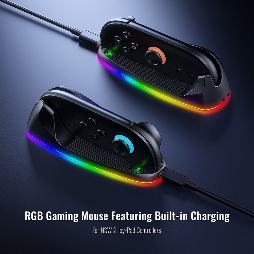 Dock sạc RGB Gaming Mouse Rechargeable Hand Grips for Switch 2 màu đen JYS-NS2320 4