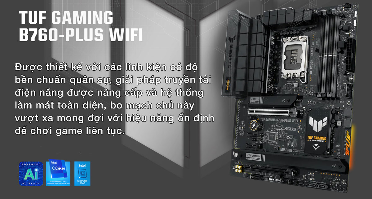 mainboard asus tuf gaming b760 plus wifi ddr5 hacom 1
