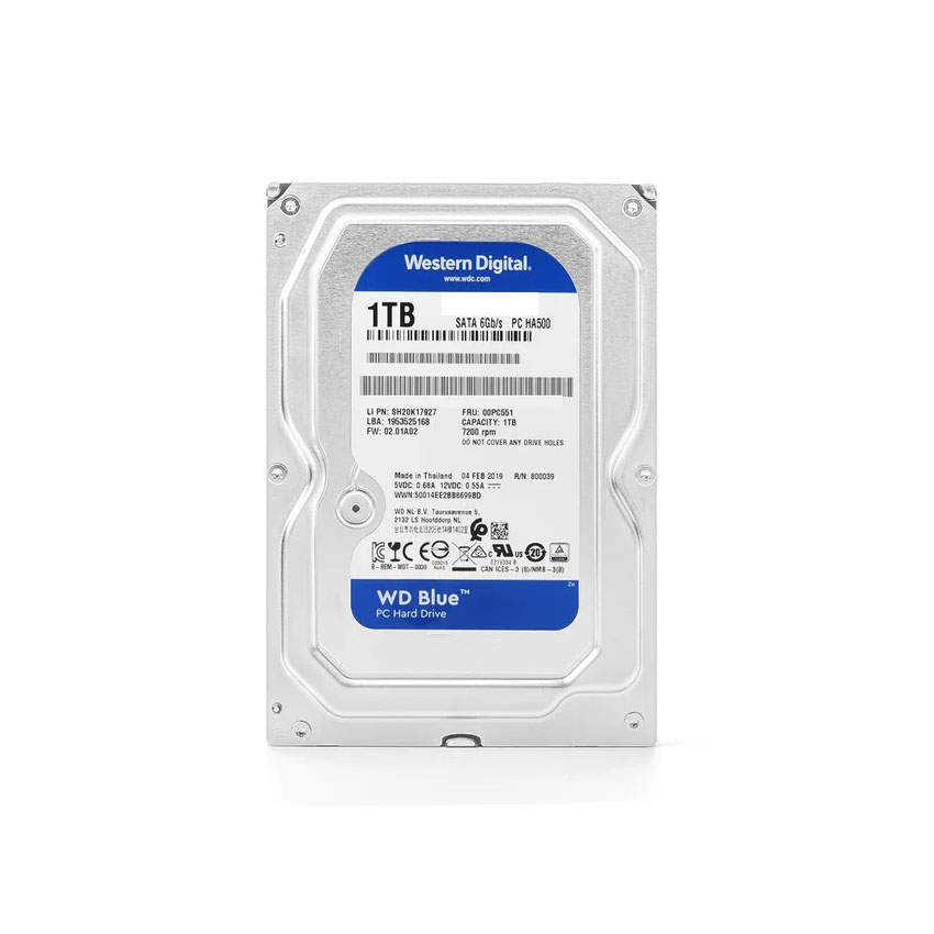 Ổ Cứng HDD WD 1TB Blue 3.5 inch, 5400RPM, SATA III, 64MB Cache - Likenew - Hình 1