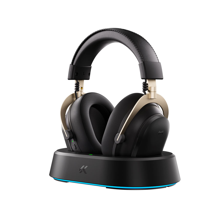 Tai nghe Gaming MCHOSE V9 Turbo+ Wireless (Black Gold) - Hình 2