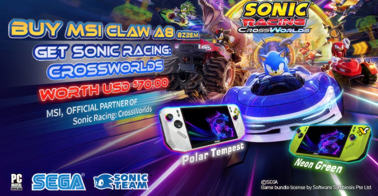 MSI hợp tác với SEGA, tặng game Sonic Racing
